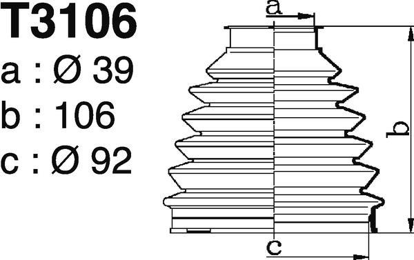 Soufflet de cardan DEPA ref. T3106
