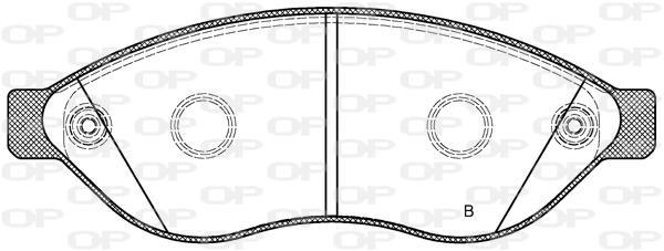 Jeu de 4 plaquettes de frein OPEN PARTS ref. BPA1237.12