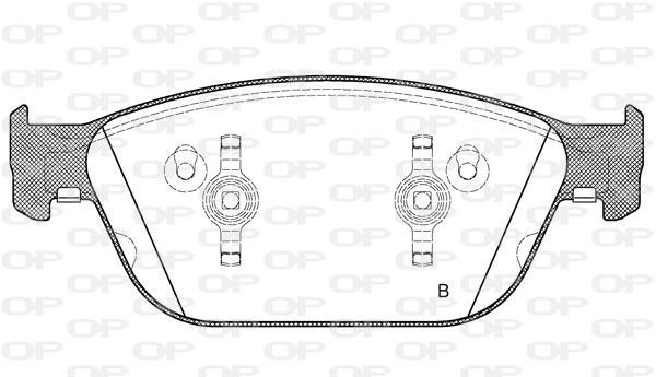 Jogo de 4 pastilhas de travão OPEN PARTS ref. BPA1443.02