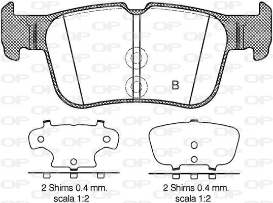 Jeu de 4 plaquettes de frein OPEN PARTS BPA1551.12