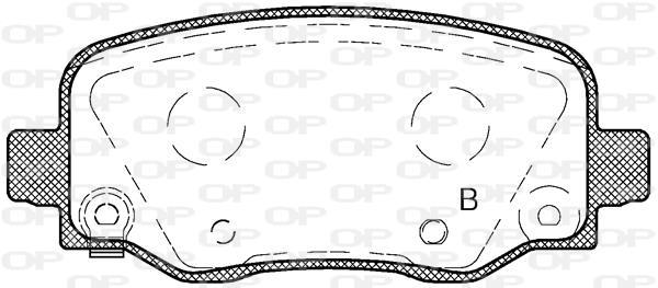 Jeu de 4 plaquettes de frein OPEN PARTS BPA1578.04