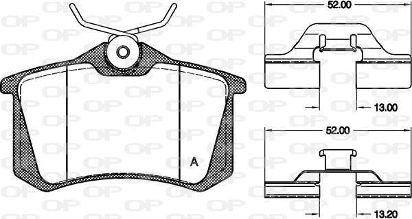 Jeu de 4 plaquettes de frein OPEN PARTS ref. BPA0263.03