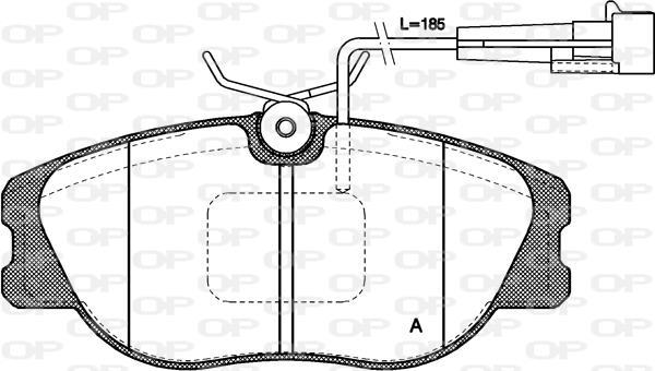 Jeu de 4 plaquettes de frein OPEN PARTS BPA0305.12