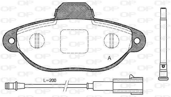 Jeu de 4 plaquettes de frein OPEN PARTS ref. BPA0414.21