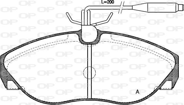 Jogo de 4 pastilhas de travão OPEN PARTS ref. BPA0486.02