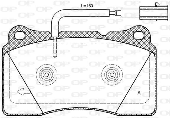 Jeu de 4 plaquettes de frein OPEN PARTS BPA0666.12