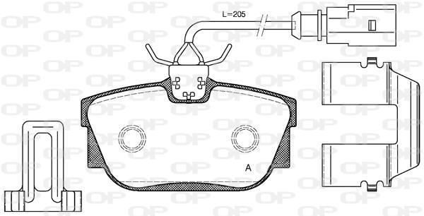 Jeu de 4 plaquettes de frein OPEN PARTS ref. BPA0767.12