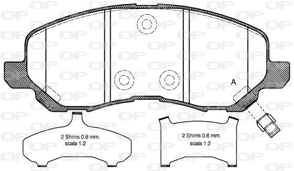 Jeu de 4 plaquettes de frein OPEN PARTS ref. BPA0804.31