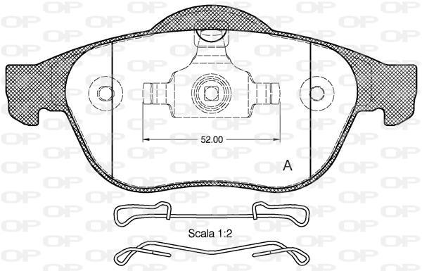 Jogo de 4 pastilhas de travão OPEN PARTS ref. BPA0843.10