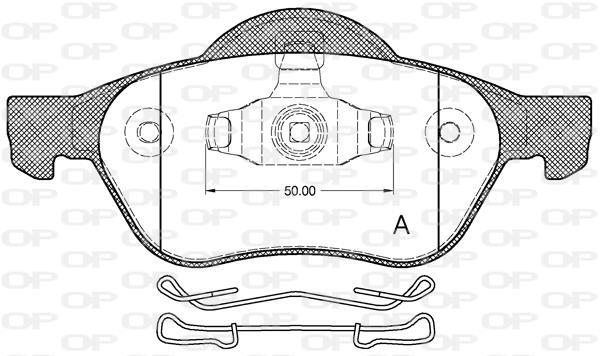 Jogo de 4 pastilhas de travão OPEN PARTS ref. BPA0962.10