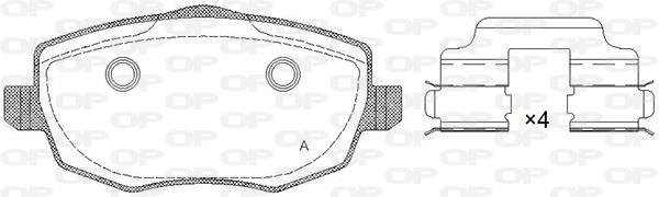 Jogo de 4 pastilhas de travão OPEN PARTS ref. BPA1099.00
