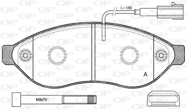 Jeu de 4 plaquettes de frein OPEN PARTS ref. BPA1237.01