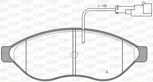 Jeu de 4 plaquettes de frein OPEN PARTS ref. BPA1237.11