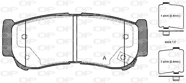 Jeu de 4 plaquettes de frein OPEN PARTS BPA1239.02