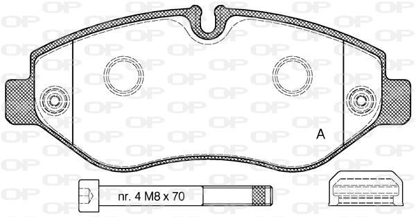 Jeu de 4 plaquettes de frein OPEN PARTS ref. BPA1245.10
