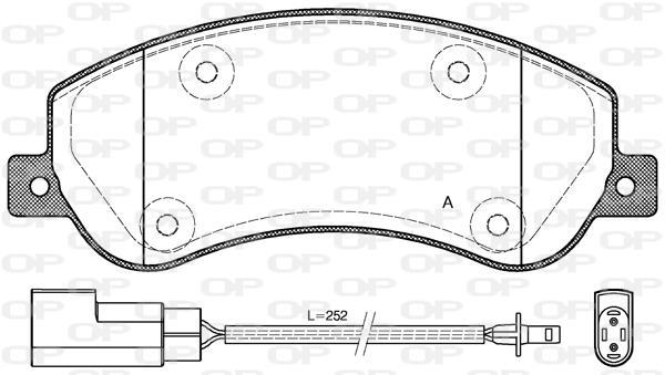 Jeu de 4 plaquettes de frein OPEN PARTS BPA1250.02