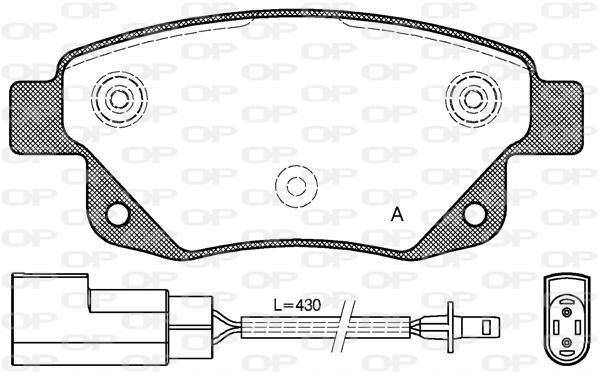 Jogo de 4 pastilhas de travão OPEN PARTS ref. BPA1252.02