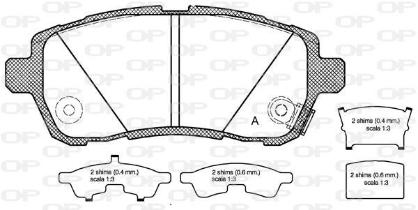 Jeu de 4 plaquettes de frein OPEN PARTS ref. BPA1281.02