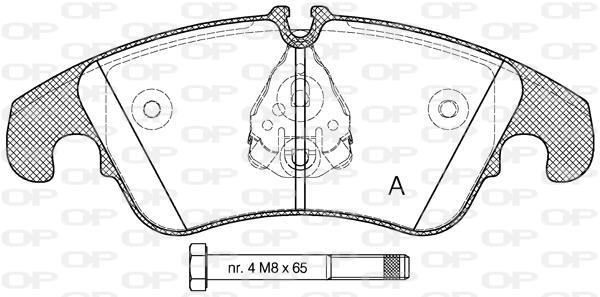 Jeu de 4 plaquettes de frein OPEN PARTS ref. BPA1304.10