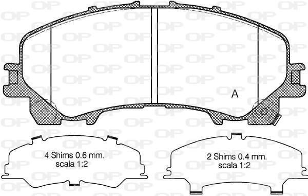 Jeu de 4 plaquettes de frein OPEN PARTS BPA1407.12