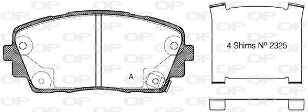 Jeu de 4 plaquettes de frein OPEN PARTS ref. BPA1481.02