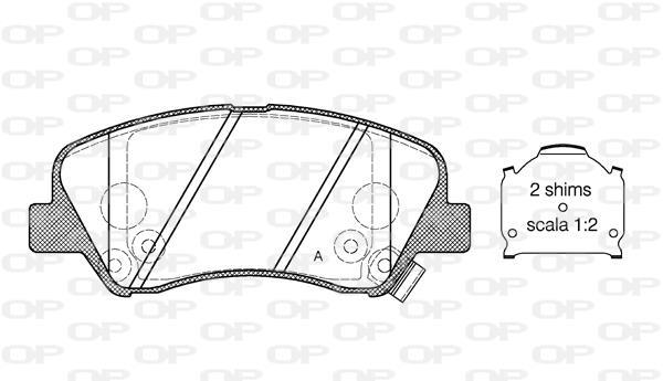 Jeu de 4 plaquettes de frein OPEN PARTS BPA1488.02
