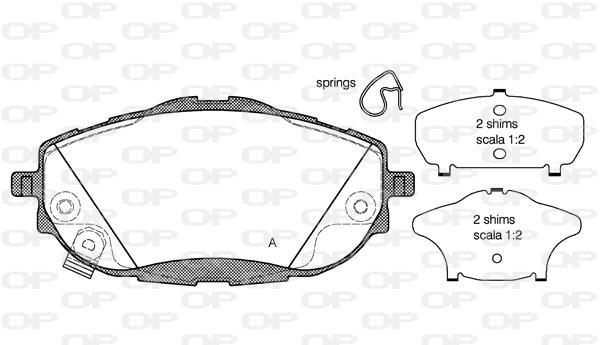 Jeu de 4 plaquettes de frein OPEN PARTS BPA1561.02
