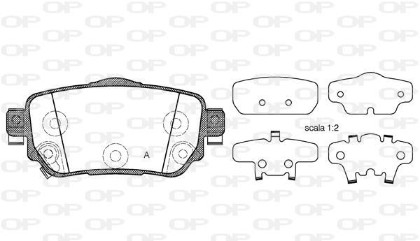 Jeu de 4 plaquettes de frein OPEN PARTS BPA1582.02