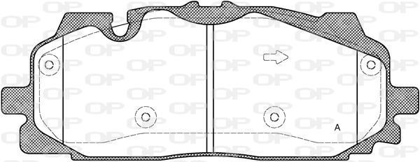 Jeu de 4 plaquettes de frein OPEN PARTS ref. BPA1667.00