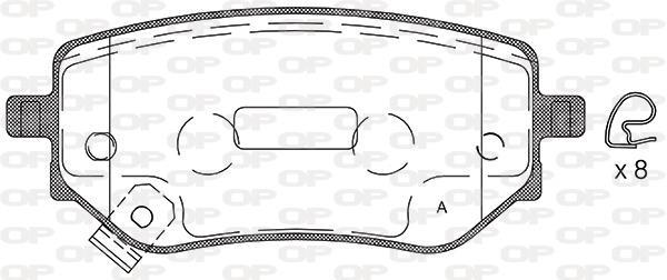 Jogo de 4 pastilhas de travão OPEN PARTS ref. BPA1802.02