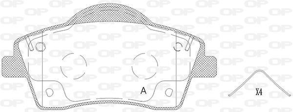Jeu de 4 plaquettes de frein OPEN PARTS BPA1818.00