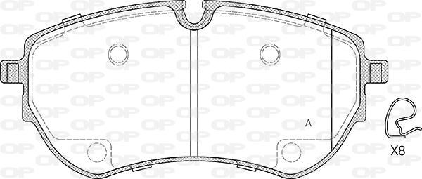 Jeu de 4 plaquettes de frein OPEN PARTS BPA1853.00
