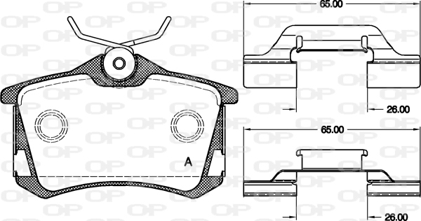 Jeu de 4 plaquettes de frein OPEN PARTS BPE0263.50