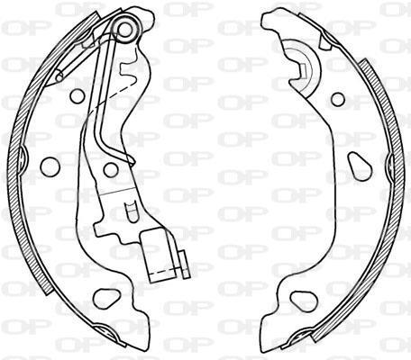 Jeu de 4 mâchoires de frein (Garniture de frein à tambour) OPEN PARTS ref. BSA2042.00