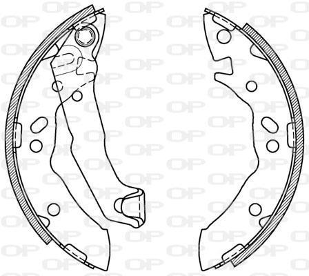 Jeu de 4 mâchoires de frein (Garniture de frein à tambour) OPEN PARTS ref. BSA2056.00
