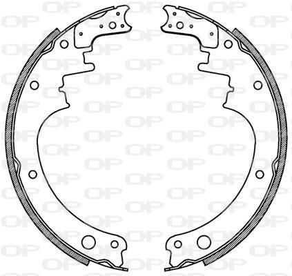Jeu de 4 mâchoires de frein (Garniture de frein à tambour) OPEN PARTS ref. BSA2072.00