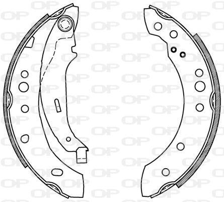 Jeu de 4 mâchoires de frein (Garniture de frein à tambour) OPEN PARTS ref. BSA2078.00