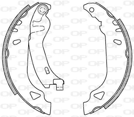 Jeu de 4 mâchoires de frein (Garniture de frein à tambour) OPEN PARTS ref. BSA2094.00
