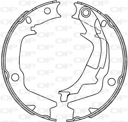 Jeu de 4 mâchoires de frein (Garniture de frein à tambour) OPEN PARTS ref. BSA2232.00