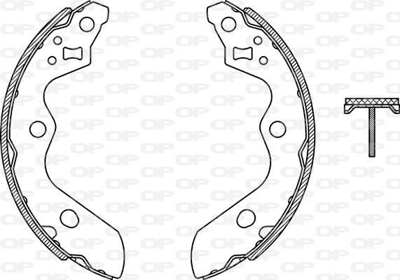 Jeu de 4 mâchoires de frein (Garniture de frein à tambour) OPEN PARTS ref. BSA2274.00
