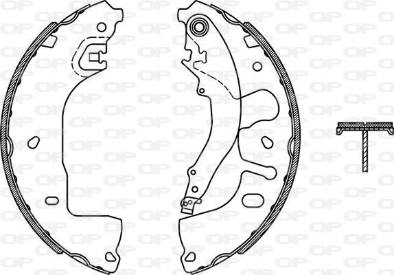Jeu de 4 mâchoires de frein (Garniture de frein à tambour) OPEN PARTS ref. BSA2280.00