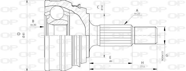 Joint homocinétique, transmission OPEN PARTS ref. CVJ5005.10