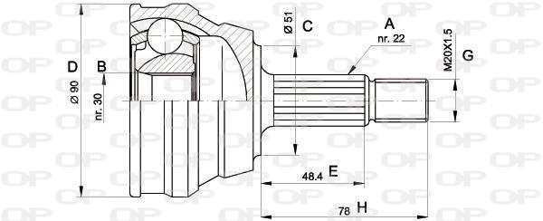 Junta homocinética OPEN PARTS ref. CVJ5008.10
