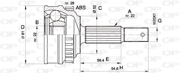 Junta homocinética OPEN PARTS ref. CVJ5053.10