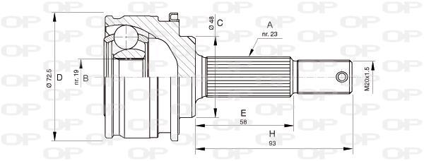 Joint homocinétique, transmission OPEN PARTS ref. CVJ5196.10