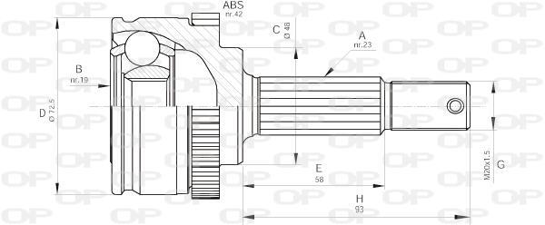 Joint homocinétique, transmission OPEN PARTS ref. CVJ5197.10