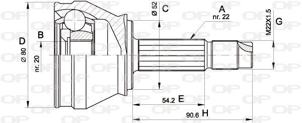 Junta homocinética OPEN PARTS ref. CVJ5223.10