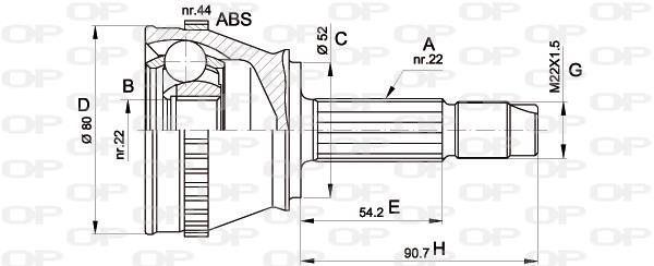 Joint homocinétique, transmission OPEN PARTS ref. CVJ5230.10