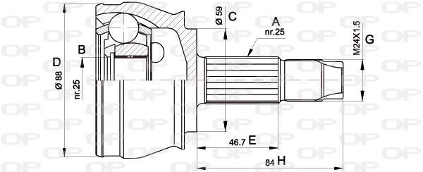 Joint homocinétique, transmission OPEN PARTS ref. CVJ5239.10
