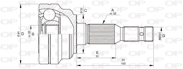 Junta homocinética OPEN PARTS ref. CVJ5281.10